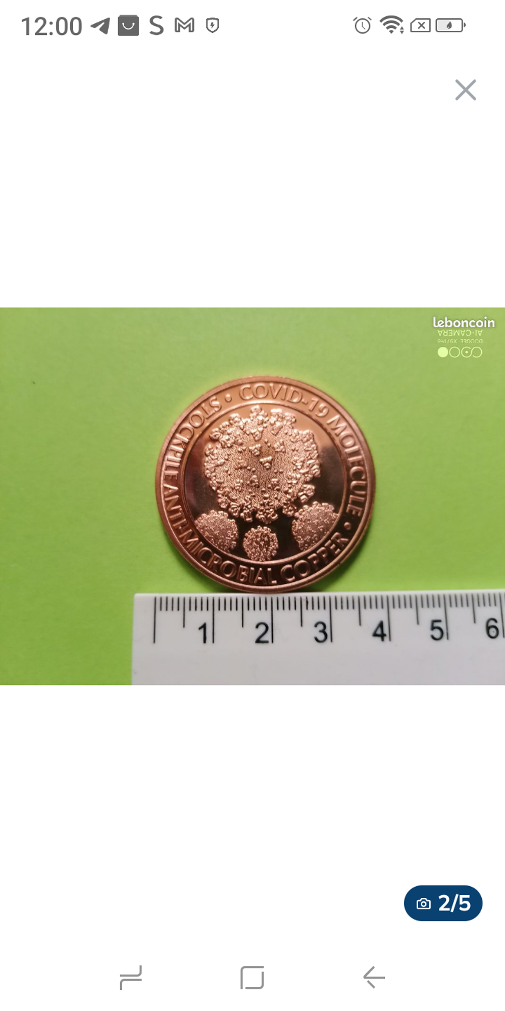 Pi&egrave;ce cuivre. 1 oz COVID blister neuf 