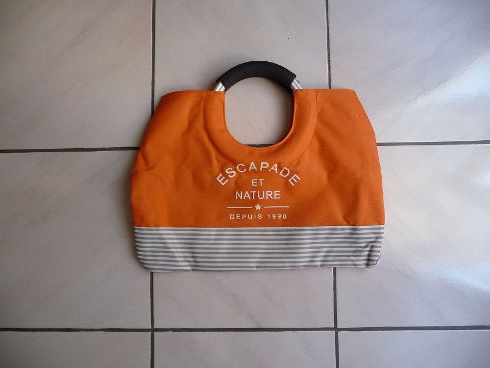 Sac &agrave; main orange anses rondes - N E U F Maroquinerie