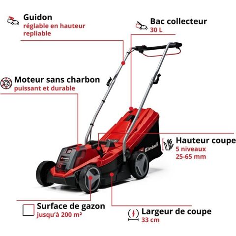 Tondeuse  gazon sans fil EINHELL GE-CM 18/33 Li Kit
160 Hyeres (83)