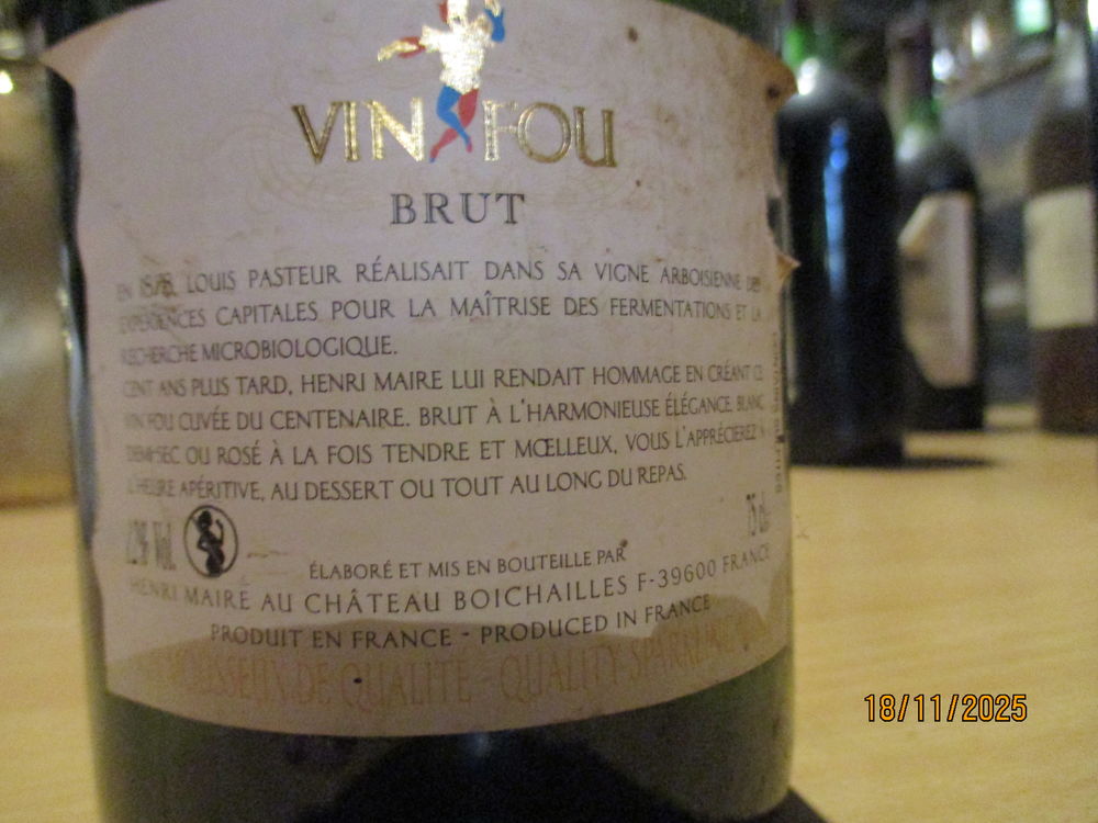 7 Bouteilles HENRI MAIRE DE 1989 &agrave; 2004 