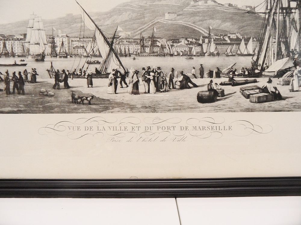 GRAVURE AQUATINTE ORIGINALE MARSEILLE LOUIS GARNERAY XIX&egrave;me Décoration