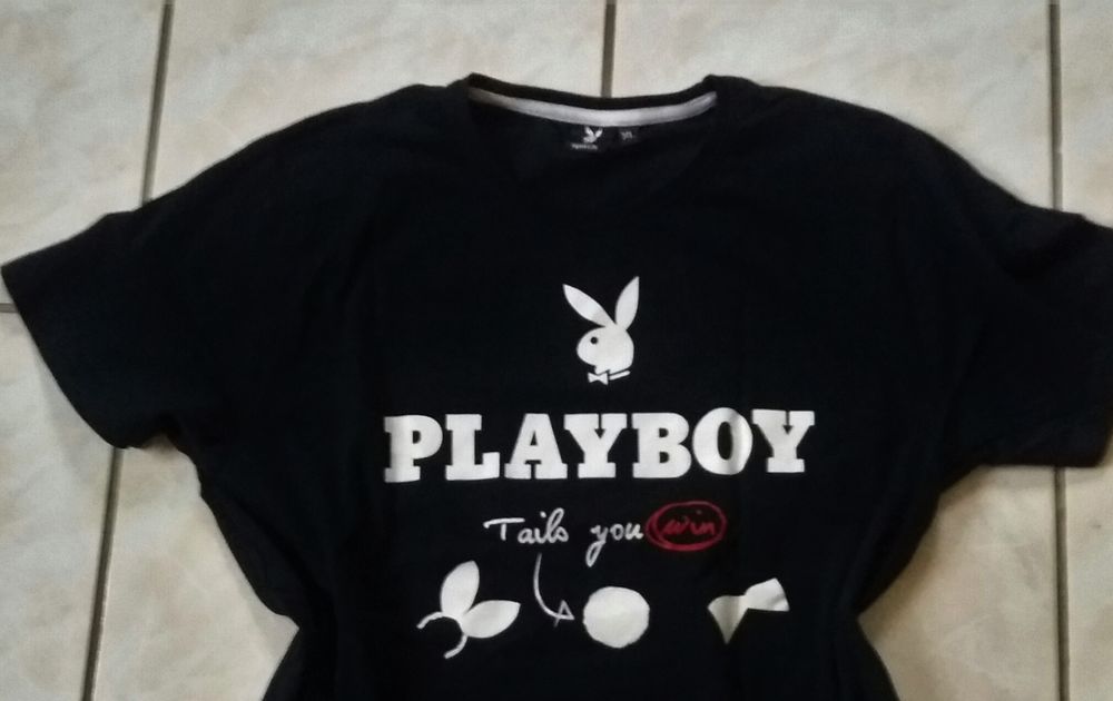 Tee shirt noir - big tee shirt Playboy Original neuf T 42 Vtements