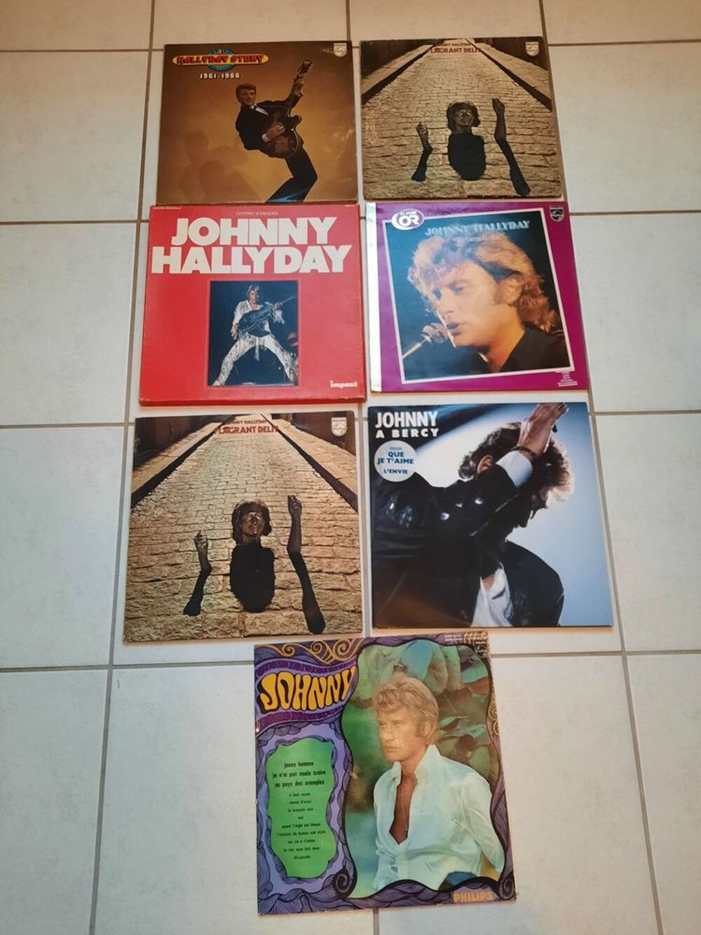 5 disques Vynils 33t JOHNNY HALLYDAY CD et vinyles