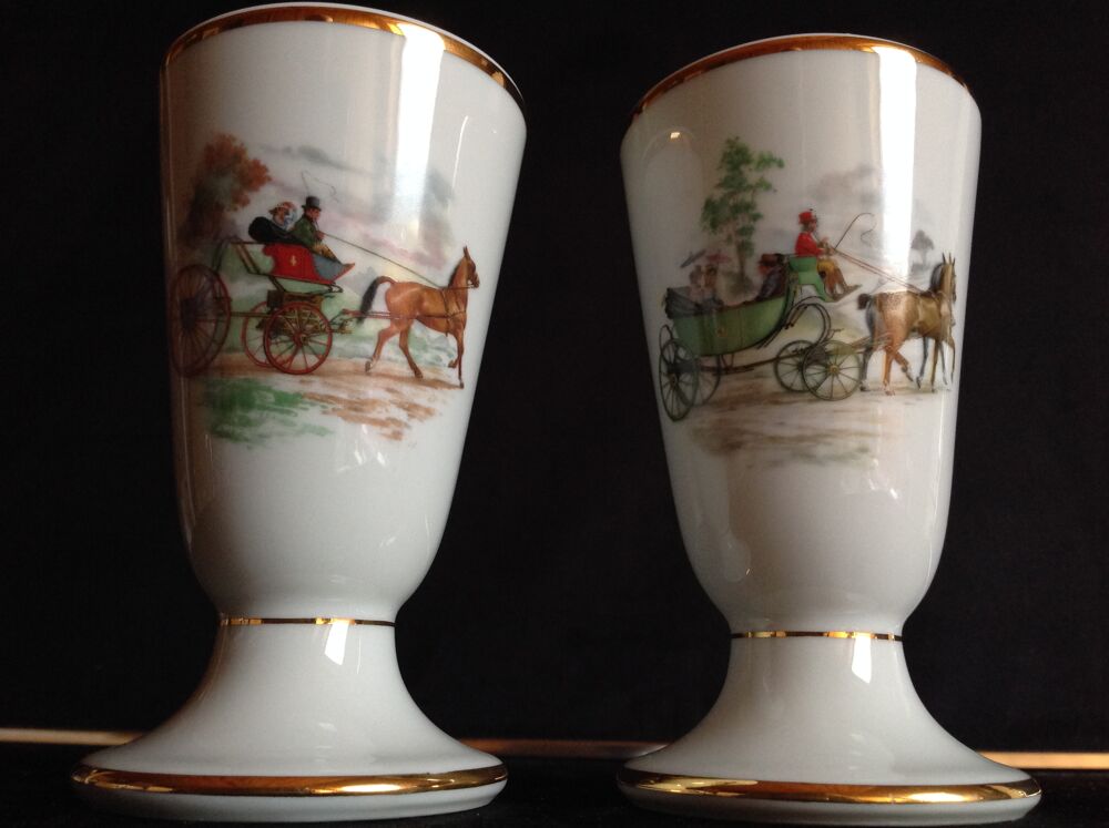 DEUX MAZAGRANS CAL&Egrave;CHE SA PORCELAINE LIMOGES FRANCE Envoi po Cuisine