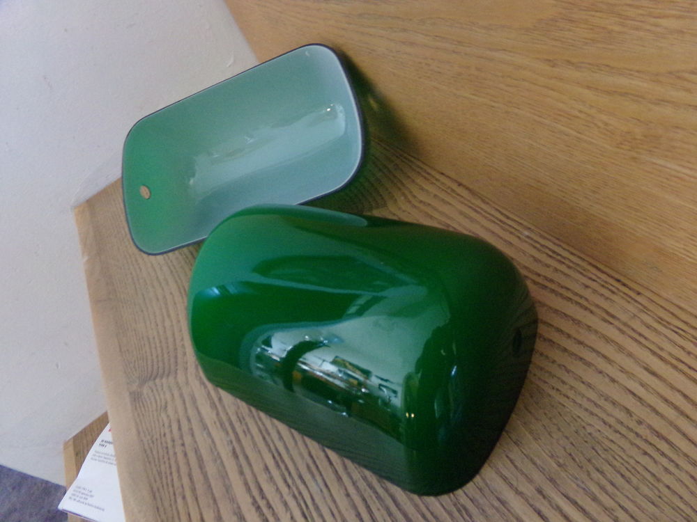1 un Abat-jour baignoire en opaline verte et blanche pour la Décoration
