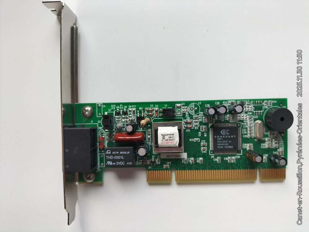 Carte Modem/Fax "&nbsp;Vintage&nbsp;" Olitec V92 Ready en slot PCI Matériel informatique