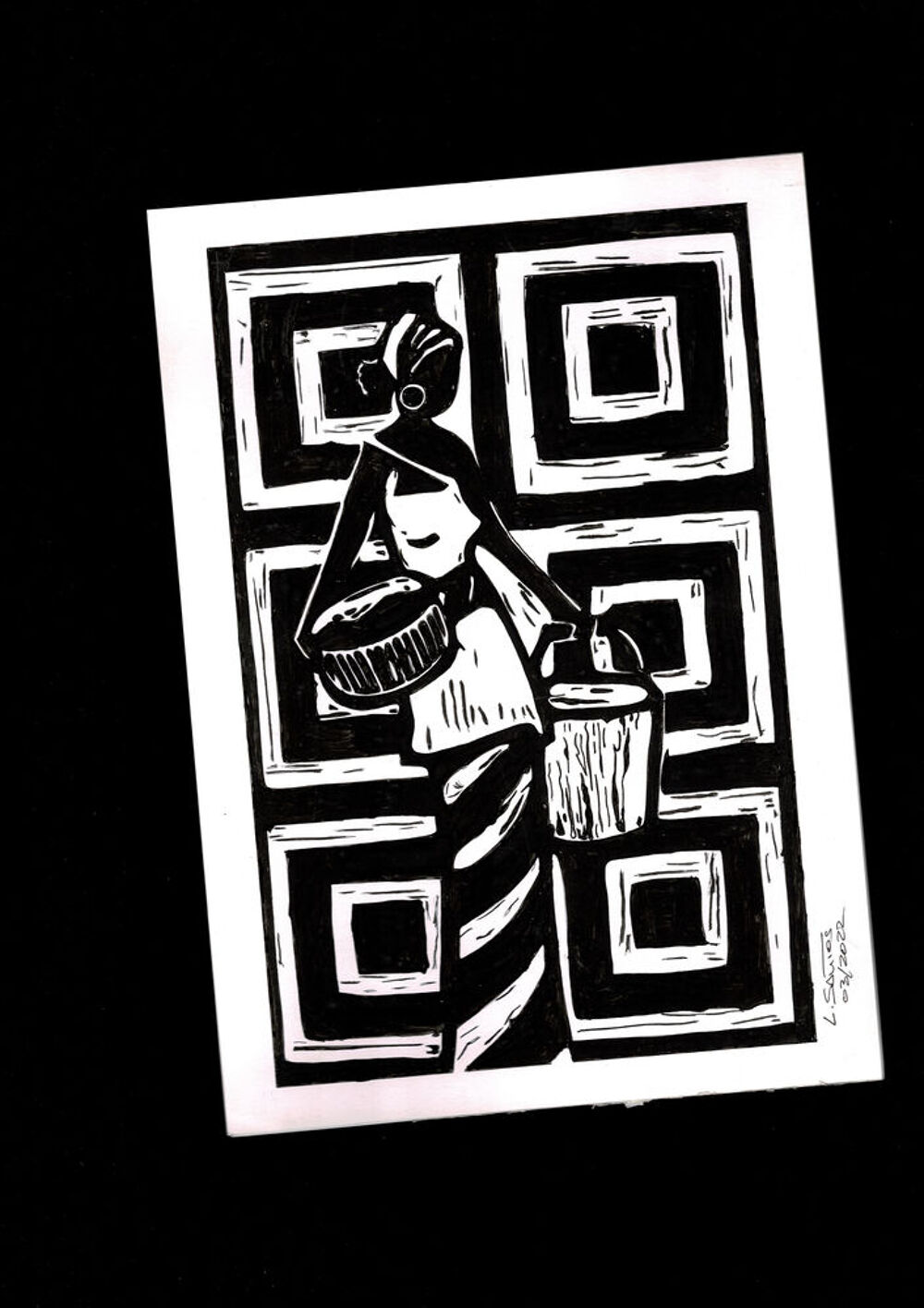 A4 Peinture Ethnique Contemporain D&eacute;corative (Ref. I) Décoration
