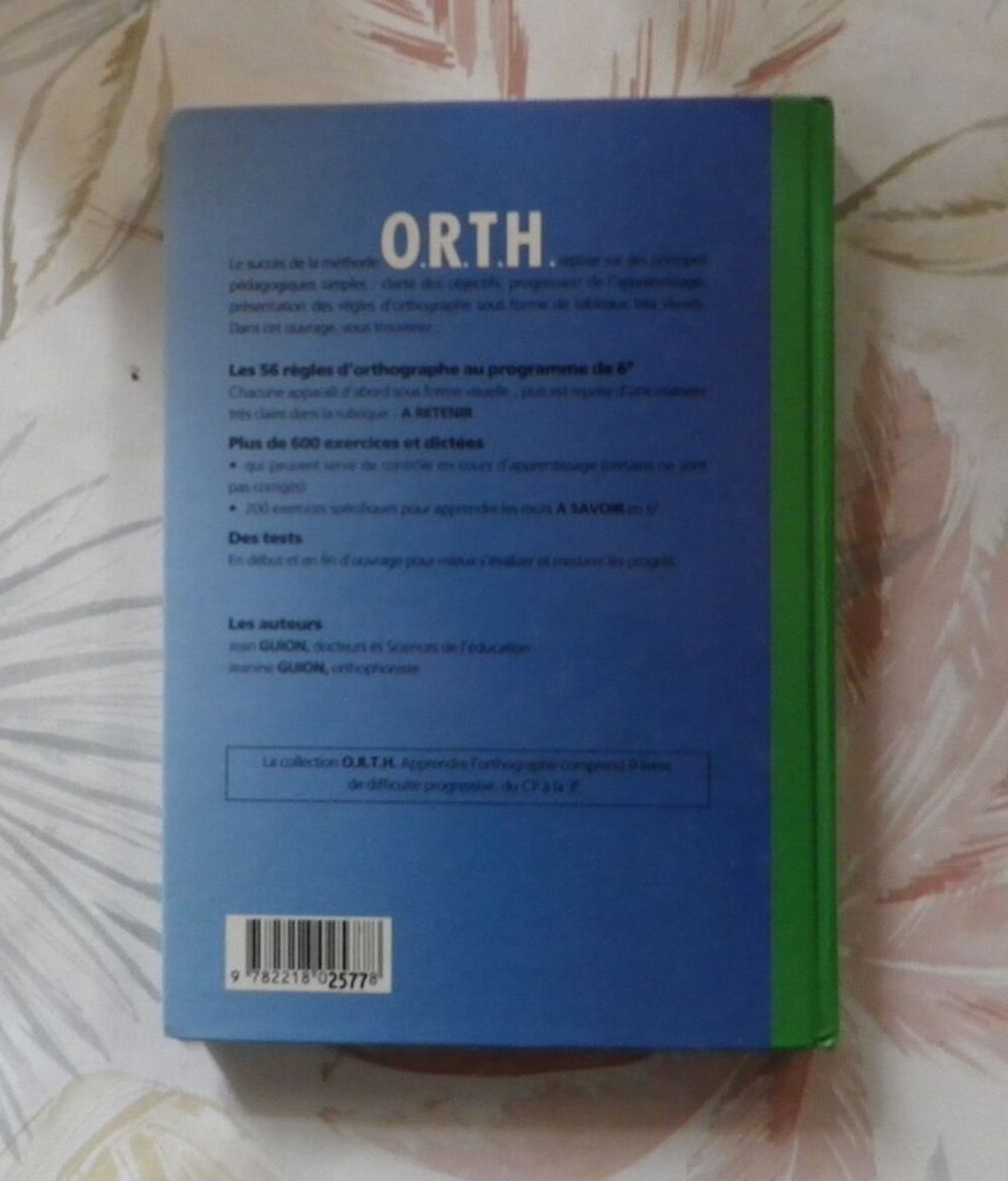 APPRENDRE L'ORTHOGRAPHE 6&egrave;me Ed. Hatier Livres et BD