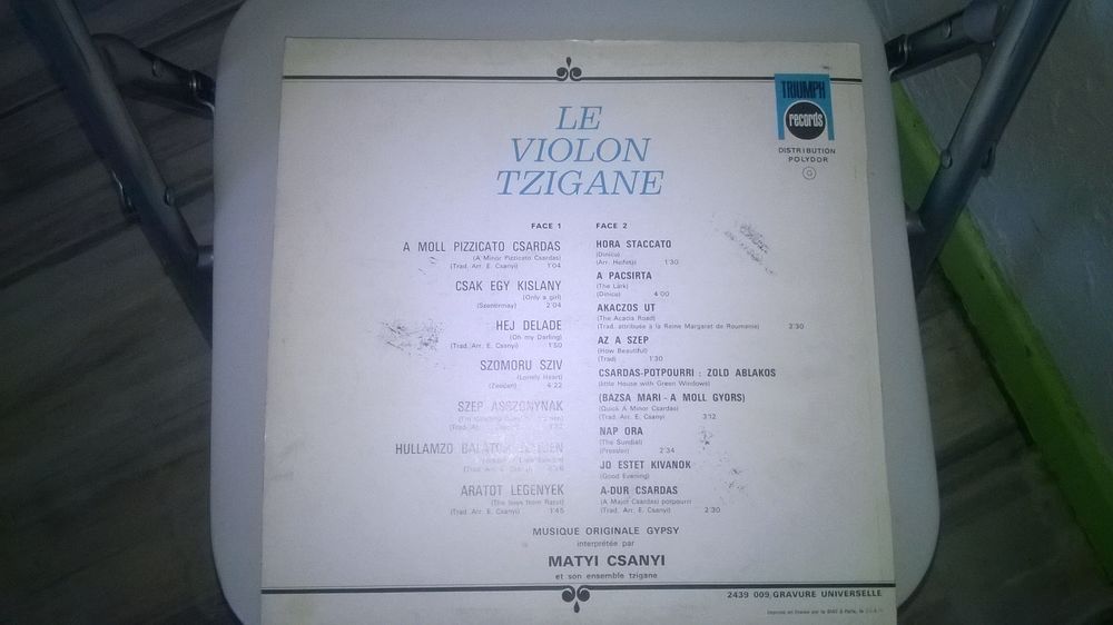 Vinyle Le Violon tzigane Matyi Csanyi CD et vinyles