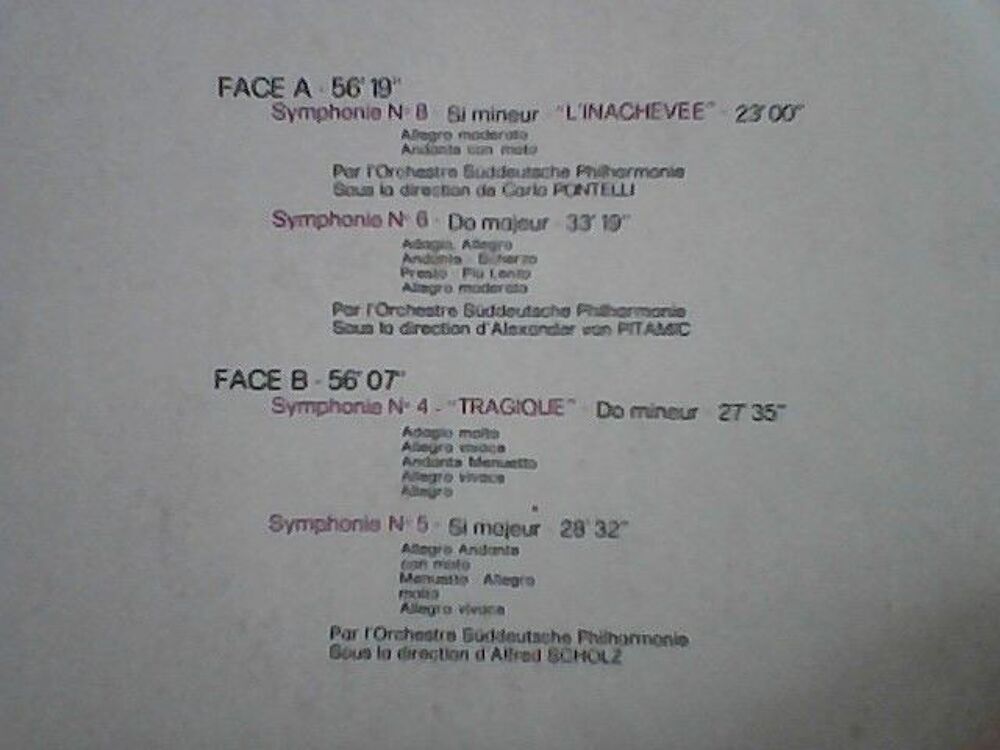 Vinyle F. SCHUBERT CD et vinyles