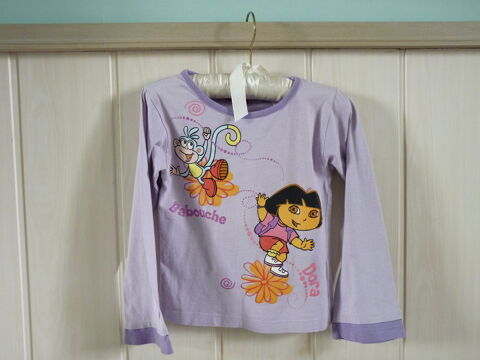 T-shirt dora l'exploratrice 6 ans violet TBE Fille 1 Brienne-le-Chteau (10)