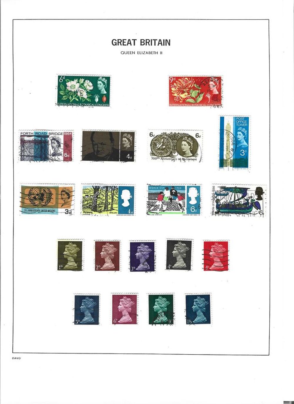 timbres Grande Bretagne 