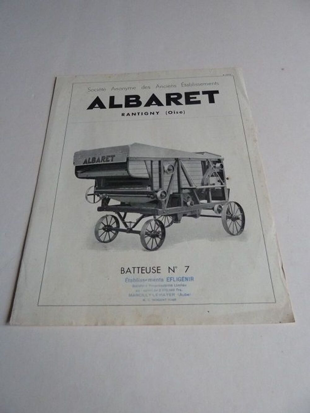 Prospectus documentation de Batteuse ALBARET 