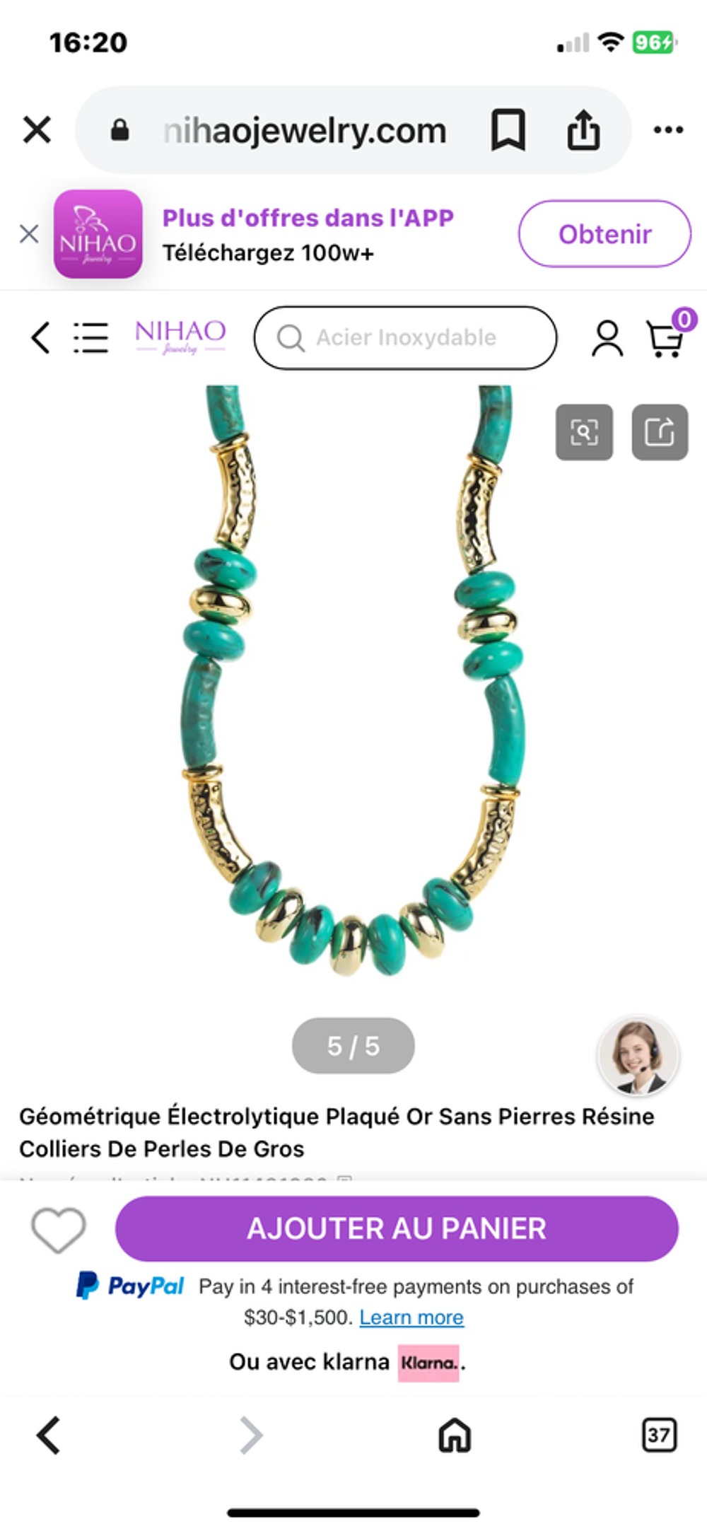 Colliers diverses couleurs Bijoux et montres