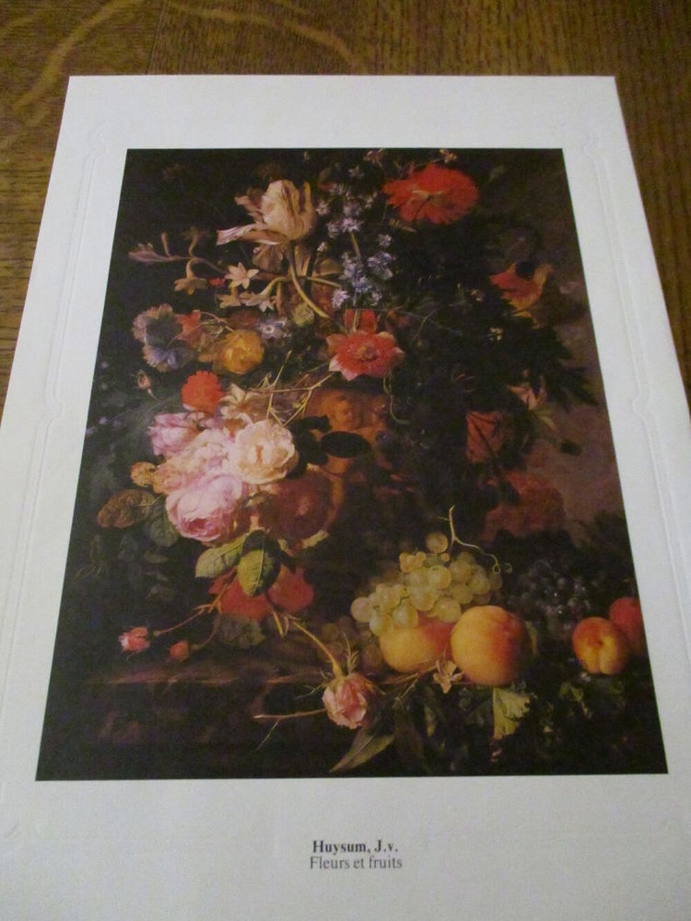 deux jolis posters fleurs et fruits 19,5 cm x 21 cm environ Décoration
