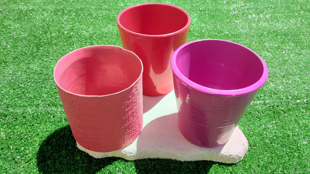 Lots de 3 Pots de Fleurs en Terre Cuite Jardin