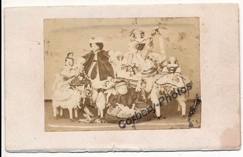 Cdv Photo Jouets d'Enfant Poup&eacute;es Anciennes XIX&egrave;me Doll 