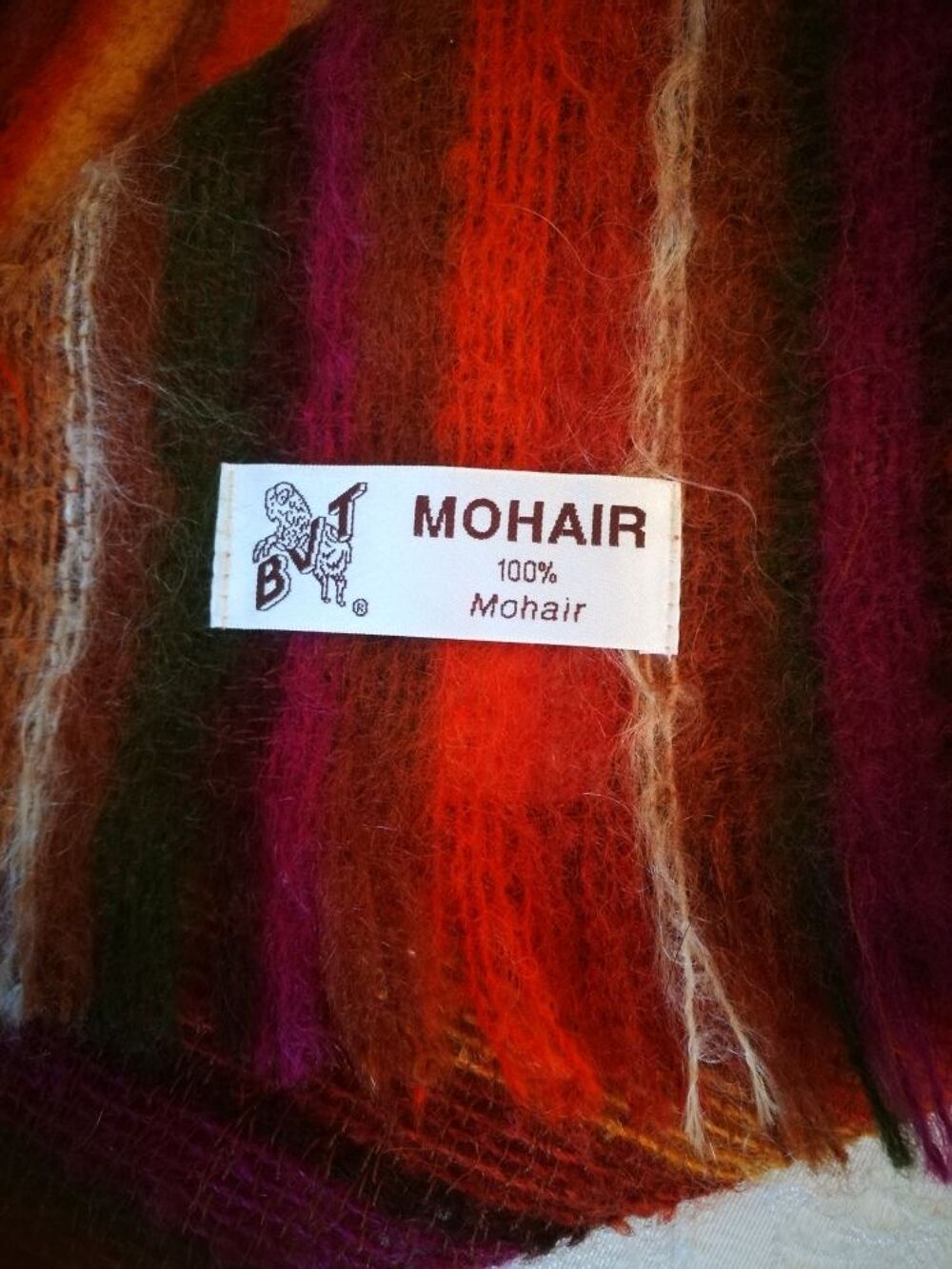 PLAID BRUN DE VIAN TIRAN 100% MOHAIR Décoration