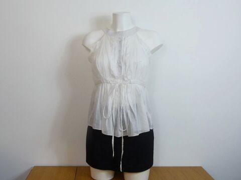 Blouse/ Top/ Tee Shirt Cintré Blanc avec Lien à Nouer- Pinko 90 Paris 15 (75)