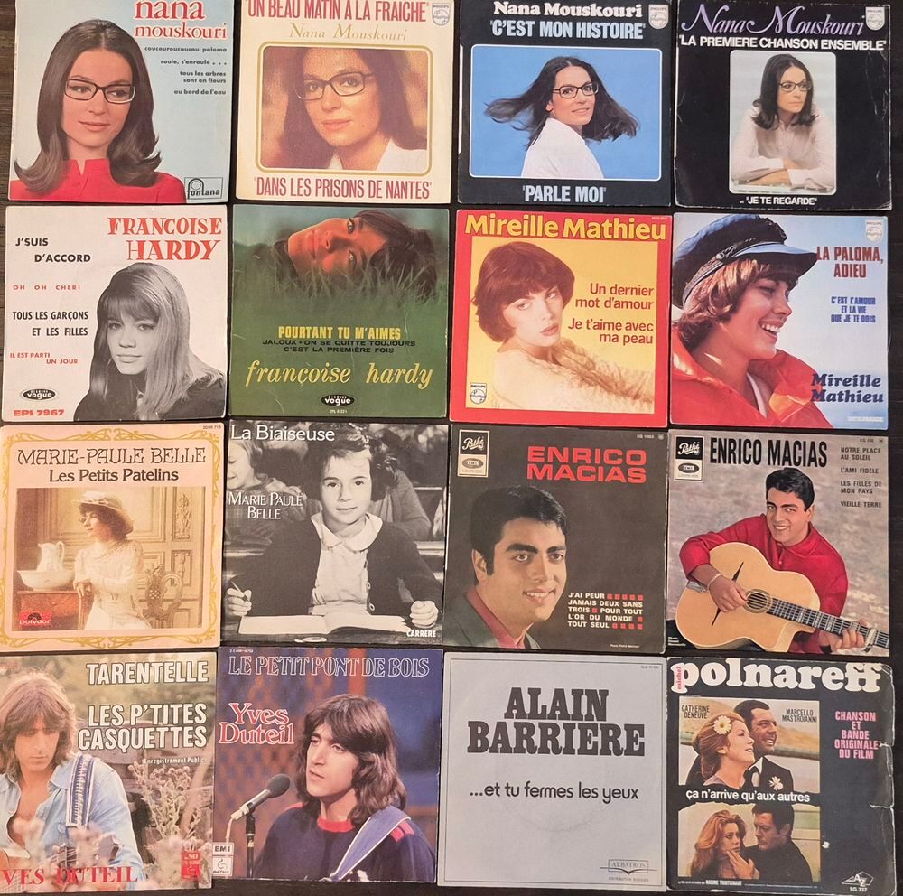 Vinyles 45t vari&eacute;t&eacute; diverses CD et vinyles