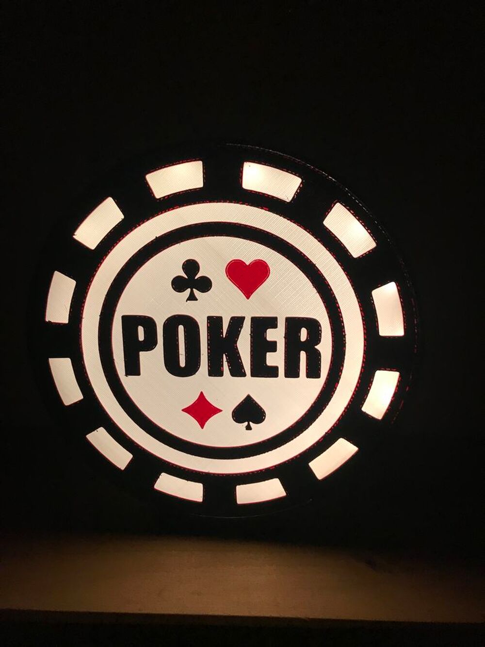 Lampe POKER &eacute;clairage leds &agrave; piles Décoration