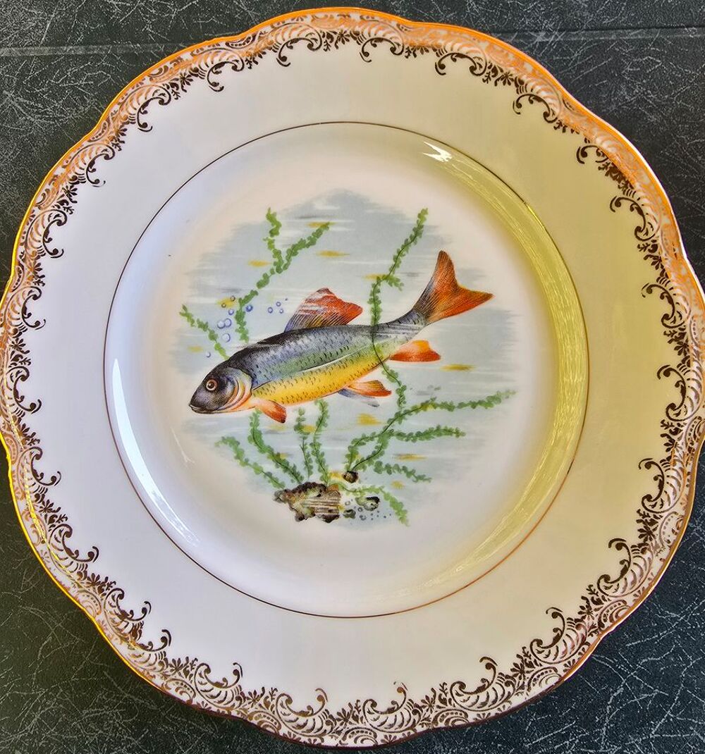 Service &agrave; poisson en porcelaine 1950 Cuisine