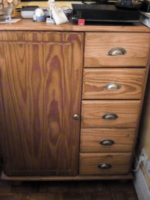 Meuble en Pin Anglais 1 porte+ 5 tiroirs 100 Valence (26)