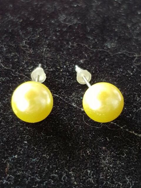 Perle jaune ple nacre 8 mm neuve 1e 1 Viriat (01)