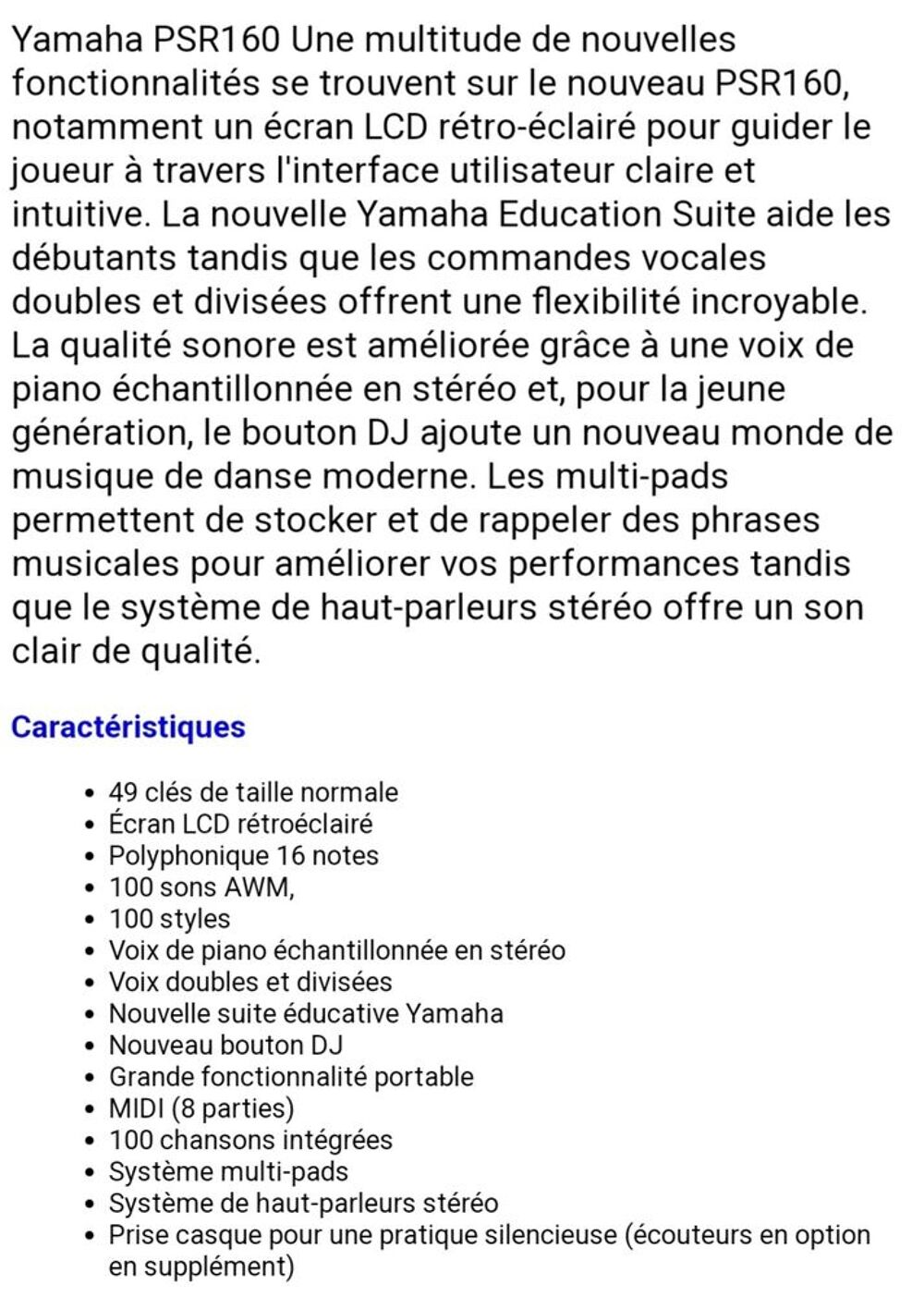 Clavier Yamaha PSR160 avec adaptateur Yamaha 2 manuels 1 support clavier RTX X83 Audio et hifi