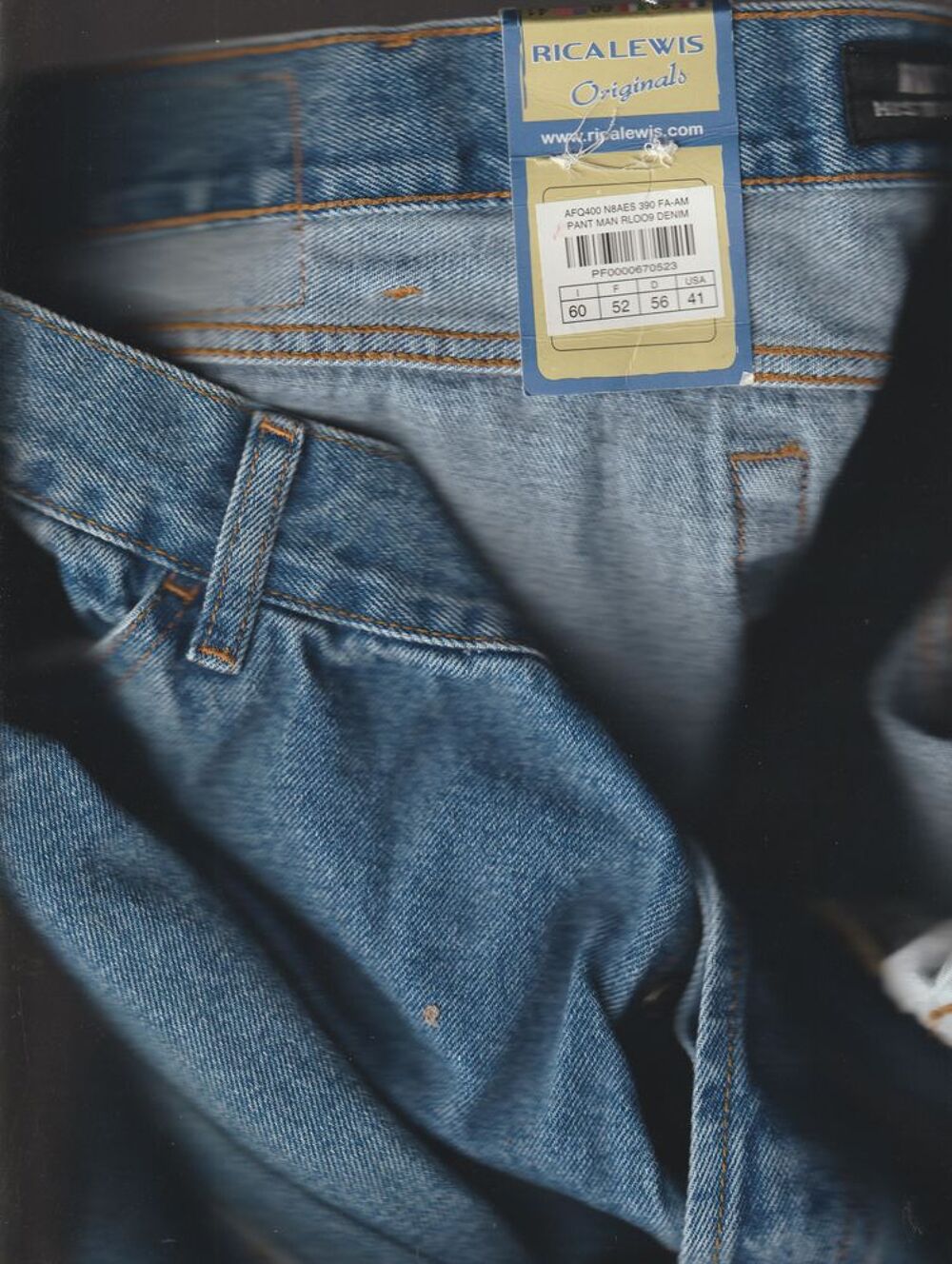 JEANS NEUF RICA LEWIS 41 USA / 52 FRANCE Vêtements