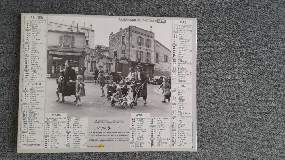 CALENDRIERS 1971 &agrave; 2025 