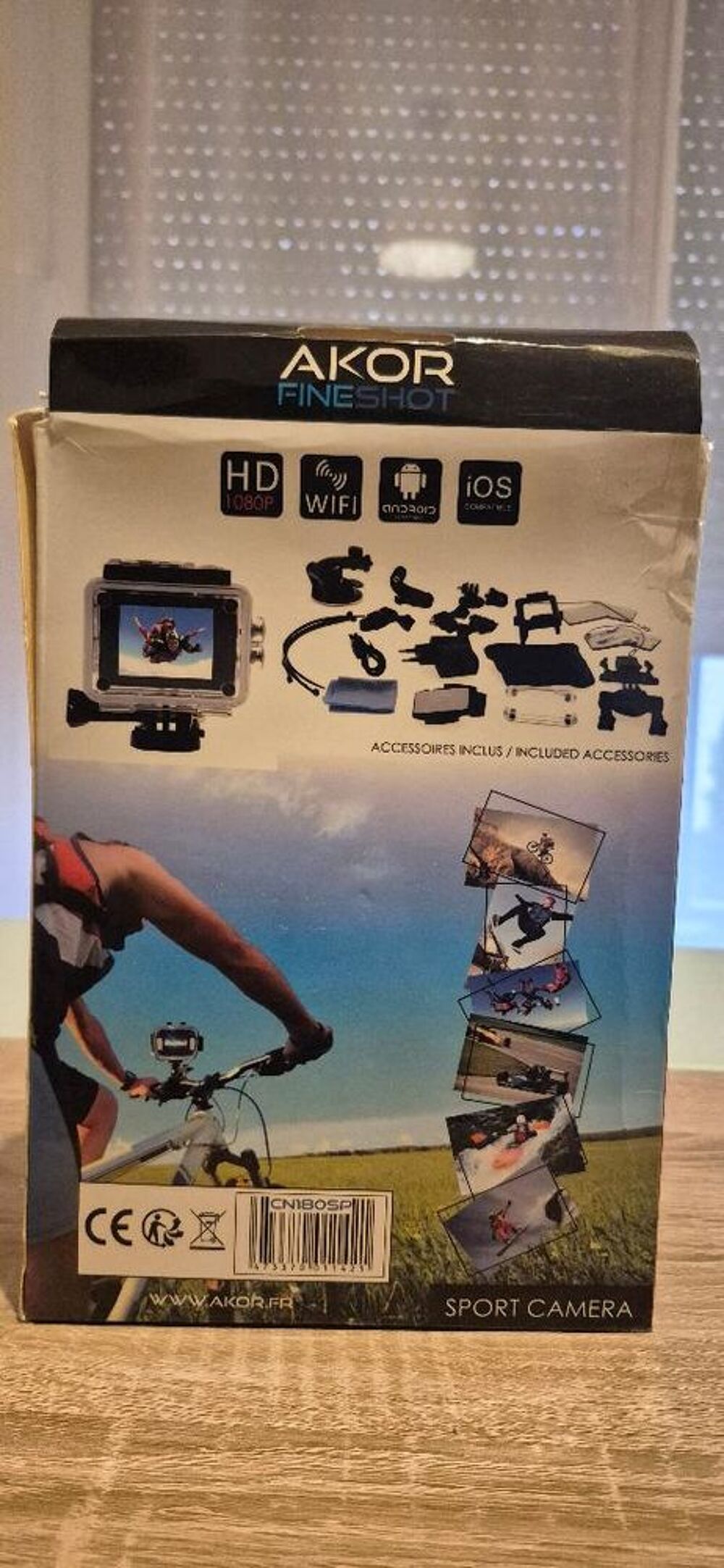 Pack Cam&eacute;ra Sport AKOR FINESHOT HD 1080p + Kit Accessoires Photos/Video/TV