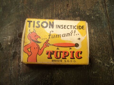 Ancienne Boite d'Allumettes Tison Tupic Insecticide Fumant . 12 Loches (37)