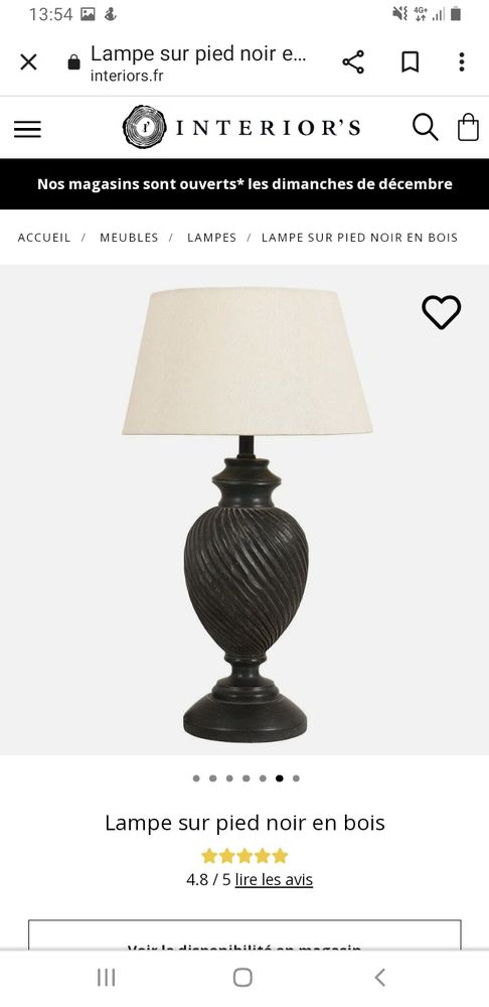 Lampe en bois Interiors Décoration