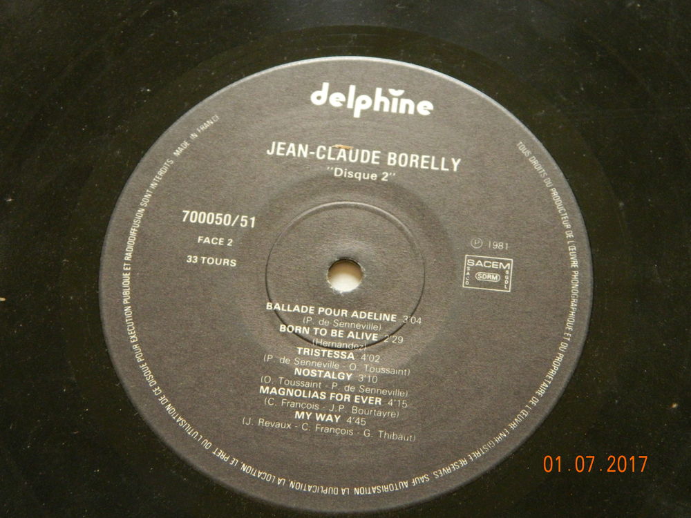 Vinyle 33 tours Jean-Claude Borelly CD et vinyles