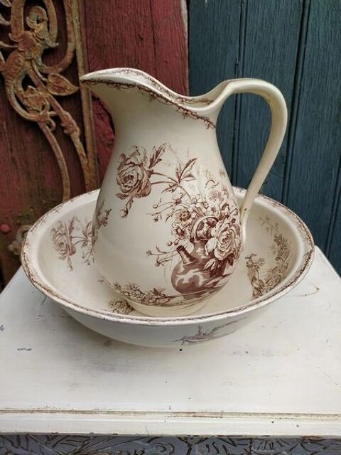 Service Toilette Broc  Bassin Fa�ence de Lun�ville Champ�tre 60 Loches (37)