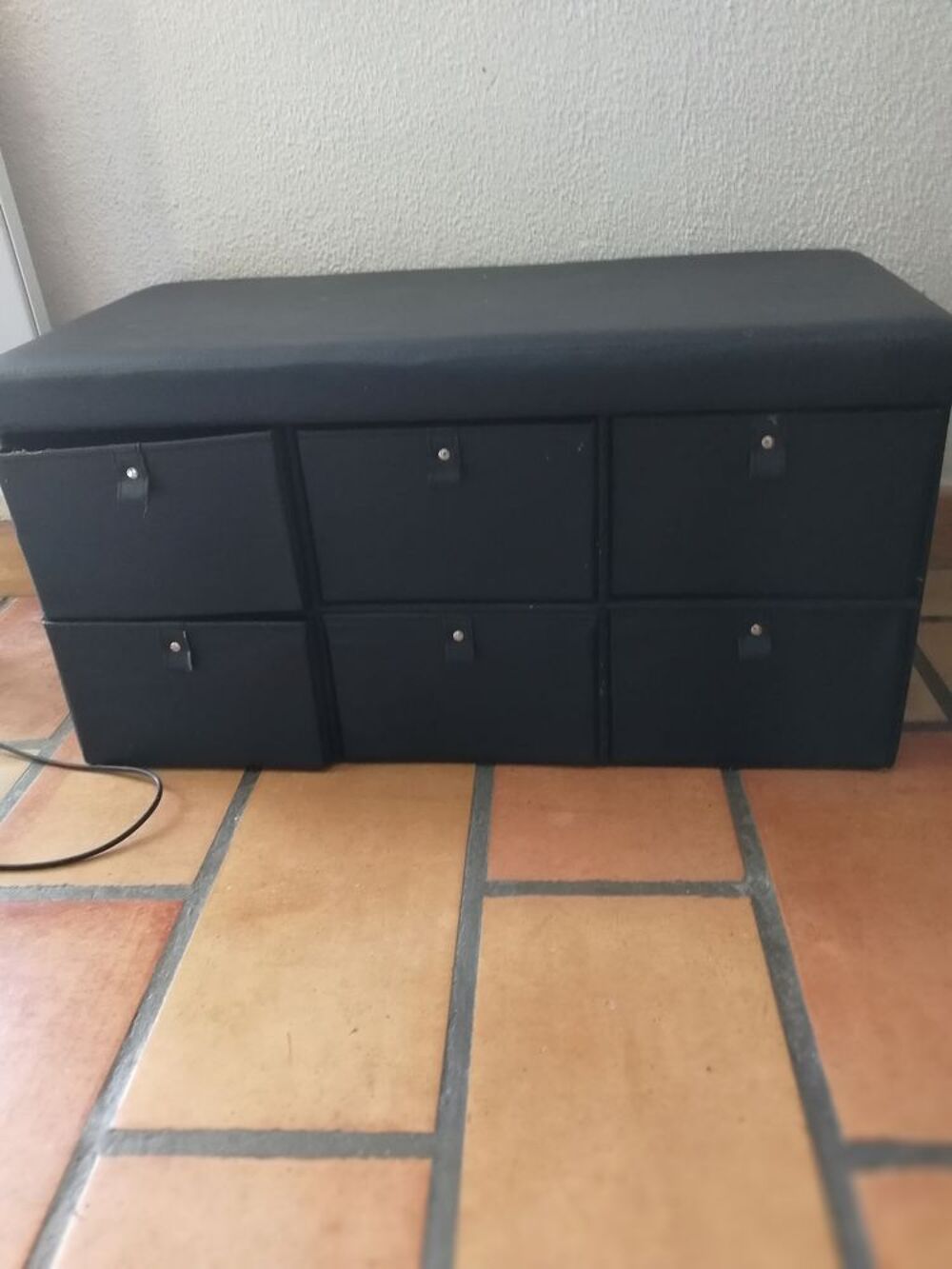 avant le 30/10 Banc de rangement noir avec tiroirs Meubles