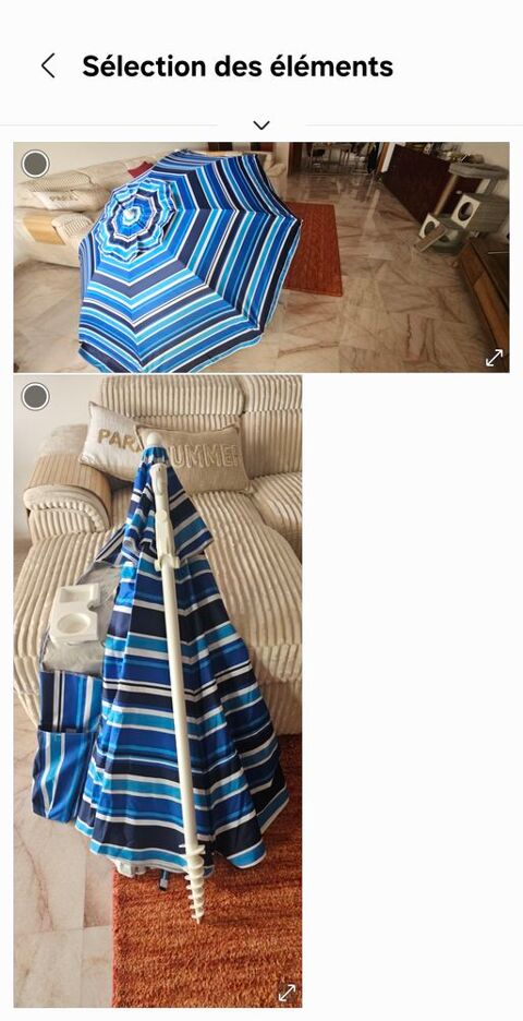 Grand parasol de plage neuf dans son emballage d'origine 35 Beausoleil (06)