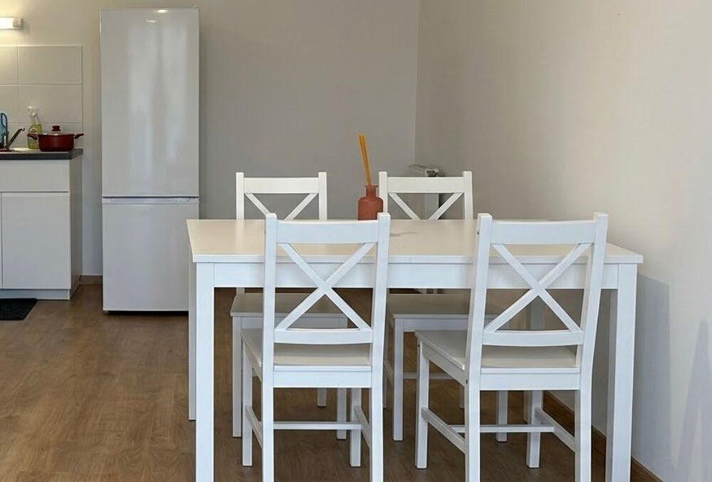 Table + 4 chaise blanc pin massif presque neuve Meubles