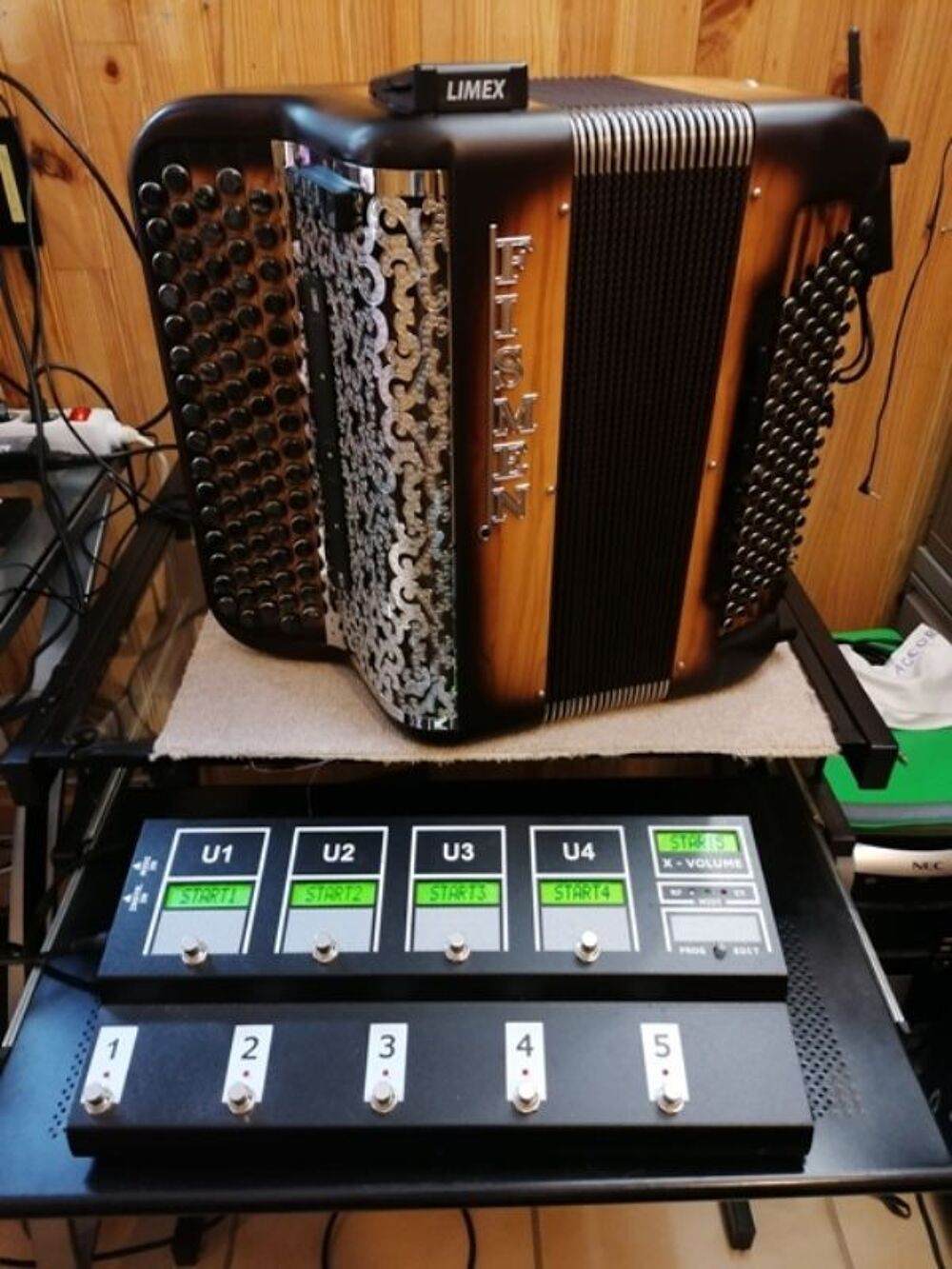 Superbe Accord&eacute;on acoustique FISMEN et num&eacute;rique LIMEX Instruments de musique