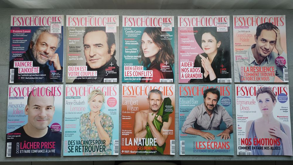? Psychologies Magazine 2017-2018 ? Lot de 22 magazines Livres et BD
