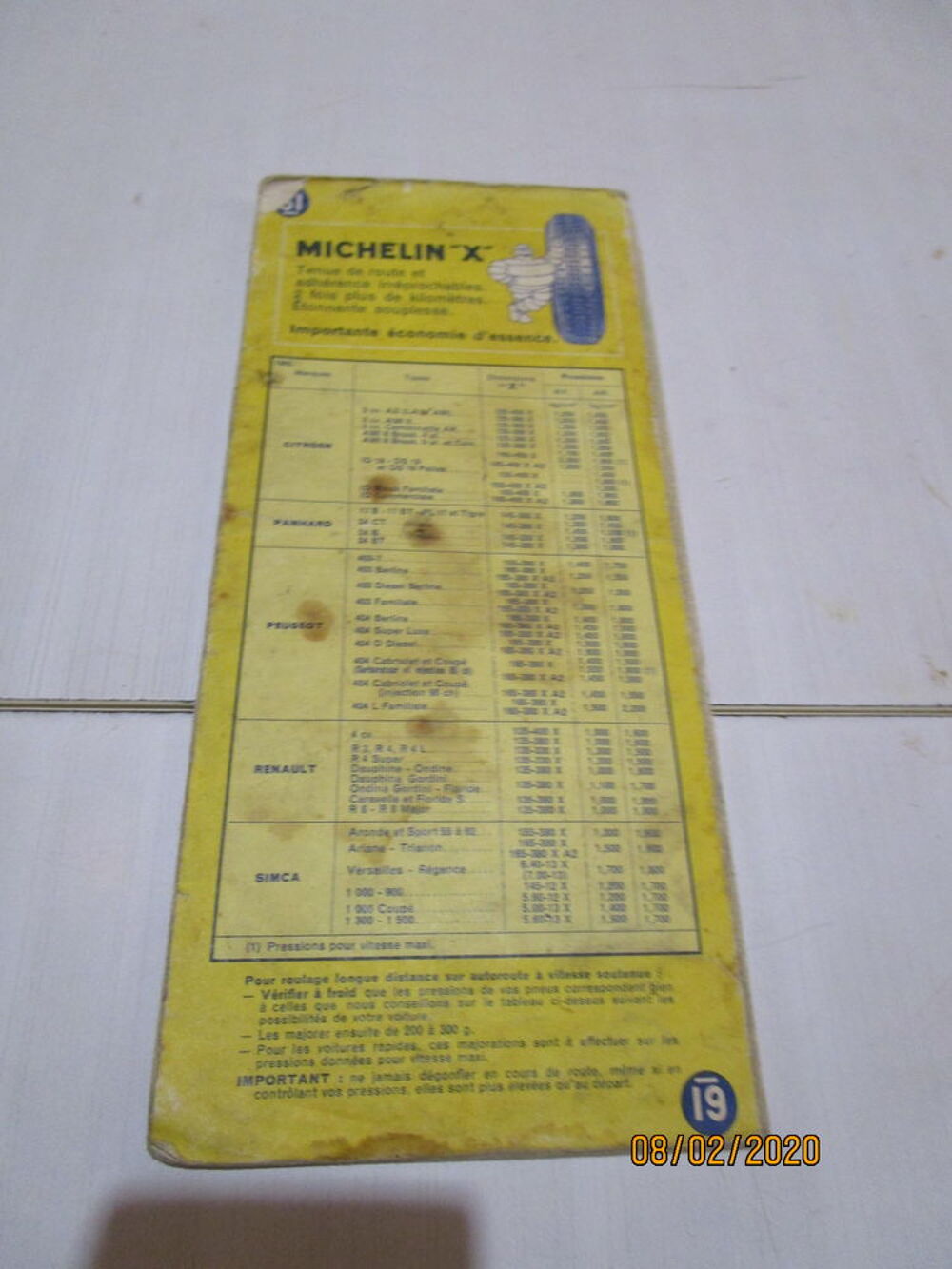  carte MICHELIN N&deg; 61 PARIS CHAUMONT
