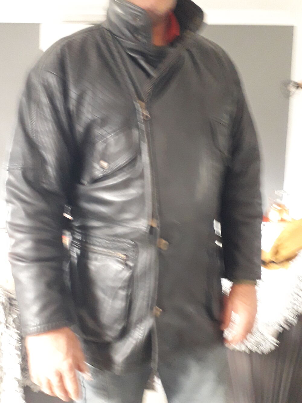 veste longue en cuir Vêtements