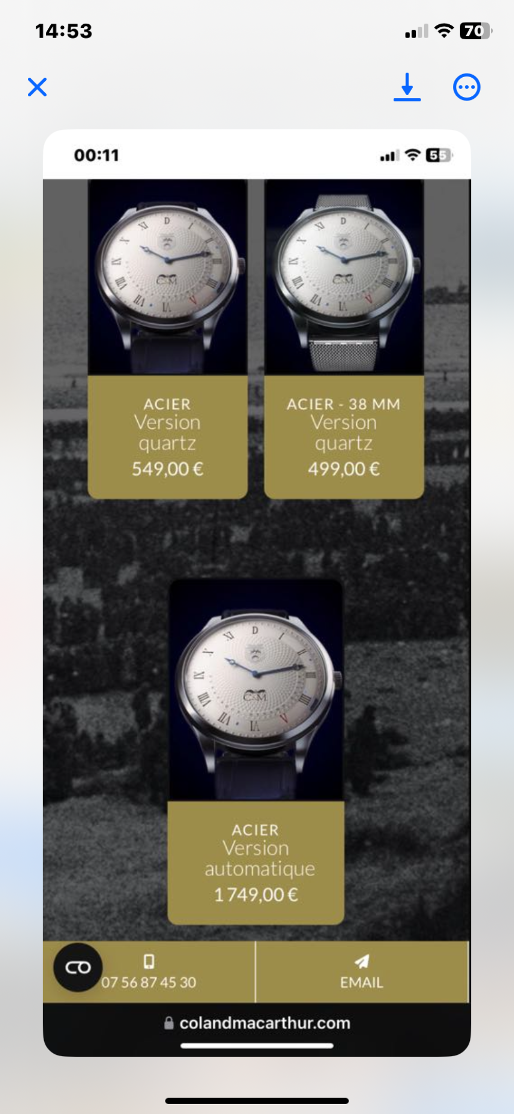 MAGNIFIQUE MONTRE COL&amp;MACARTHUR Bijoux et montres