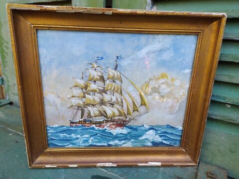 Tableau Marine Aquarelle Gouachée Signée Boissin 1930 100 Loches (37)
