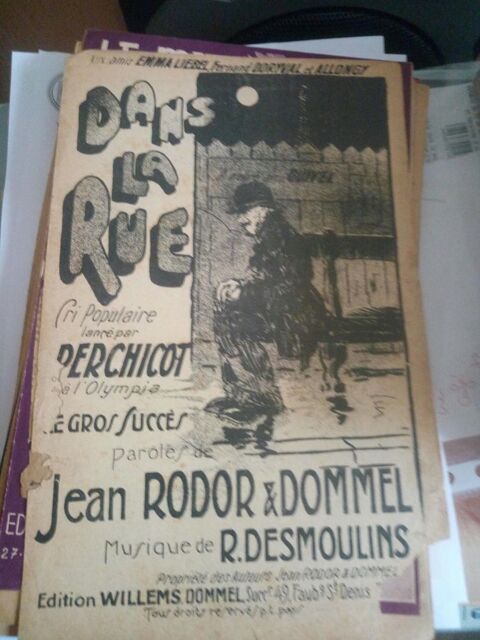 ANCIENNE PARTITION DANS LA RUE CRI POPULAIRE  30 Levainville (28)