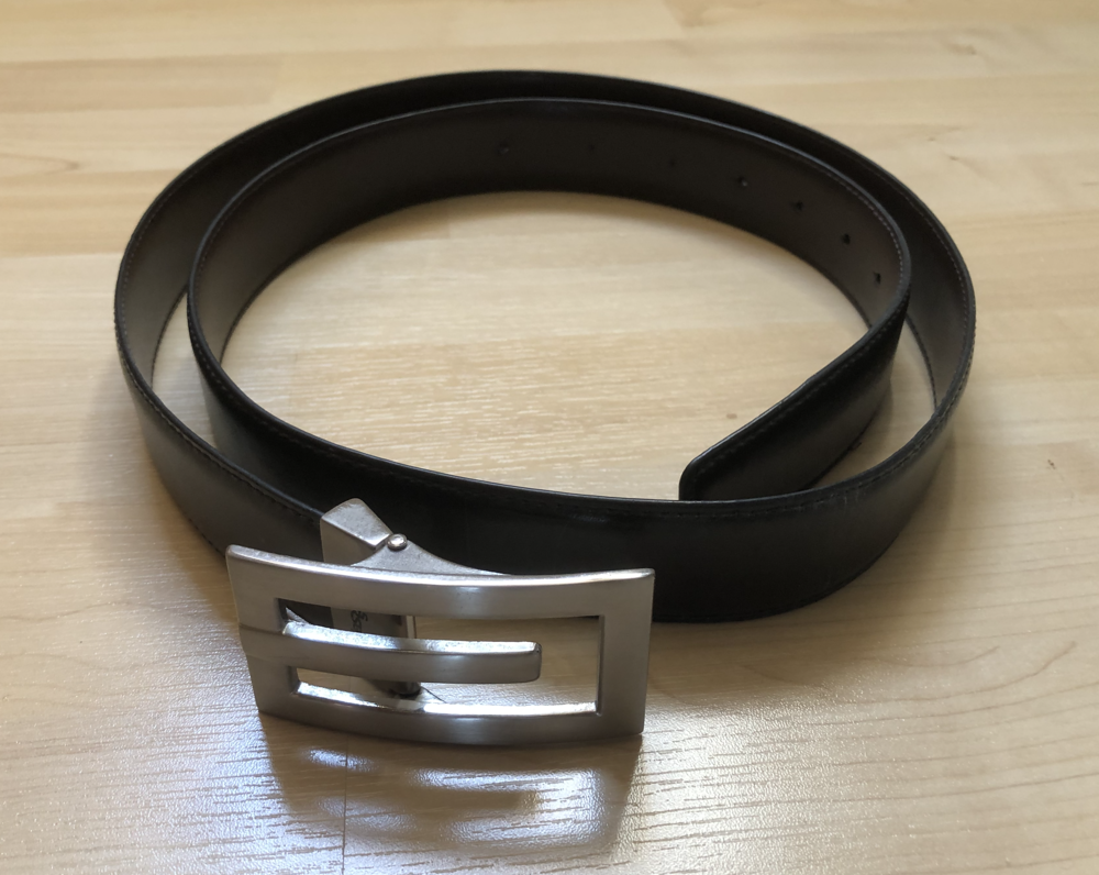 Ceinture homme noire cuir v&eacute;ritable 130 cm V�tements