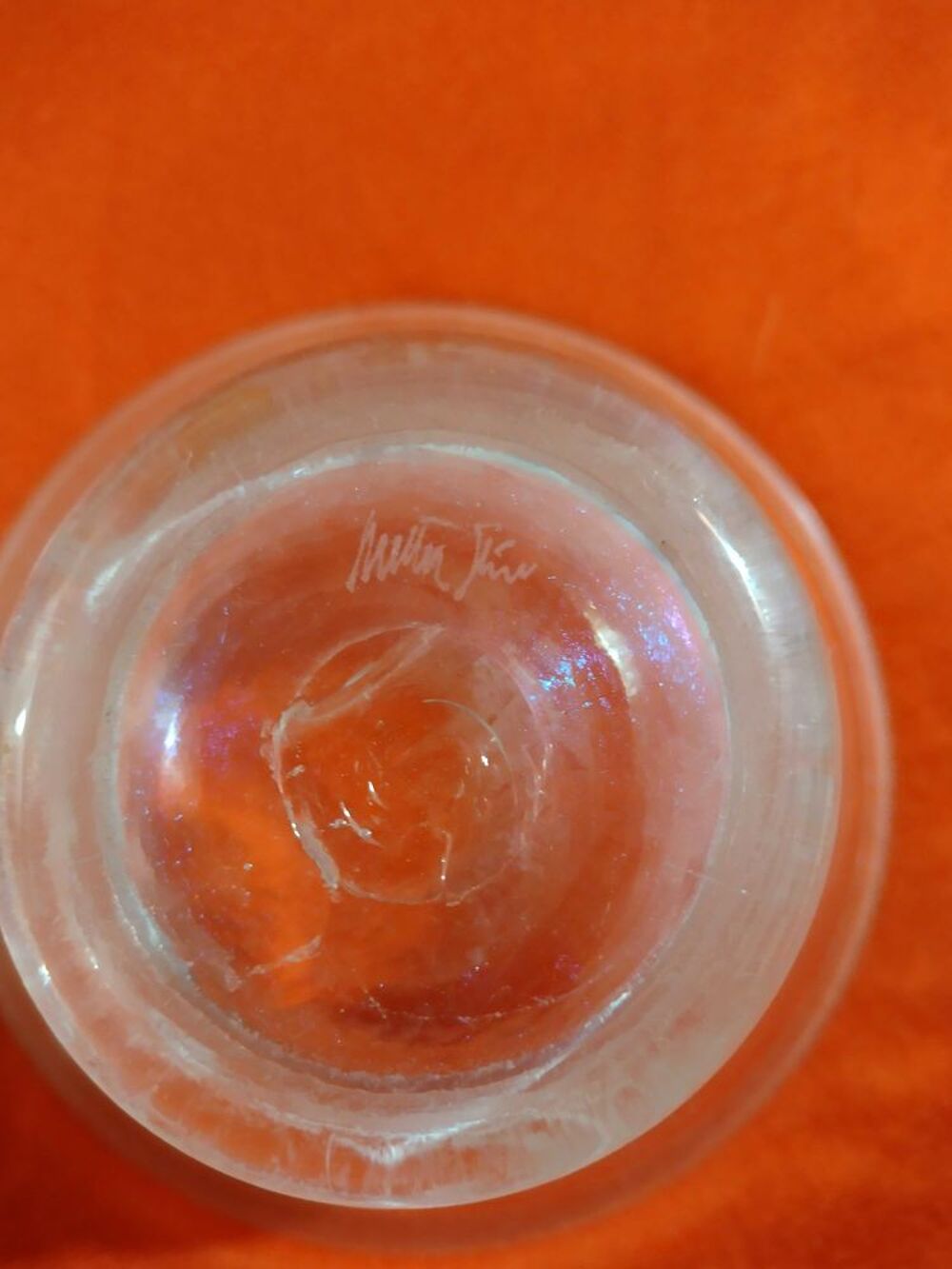 vase sign&eacute; Muller fres Décoration