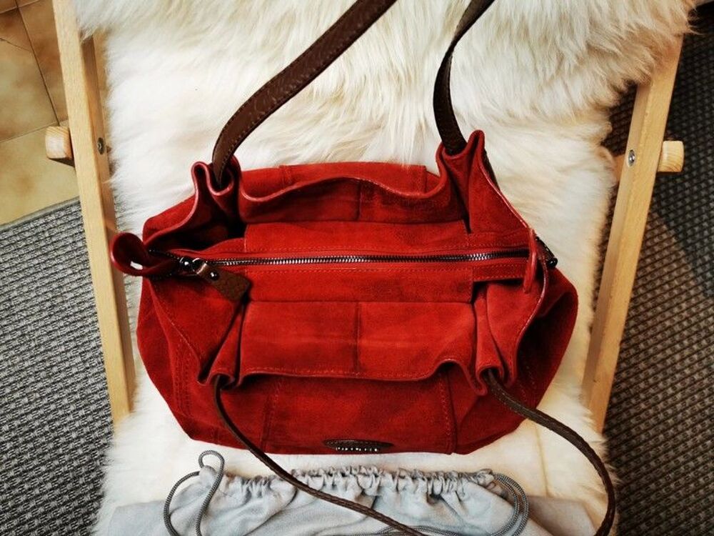 Sac &agrave; main FUCHSIA rouge Maroquinerie