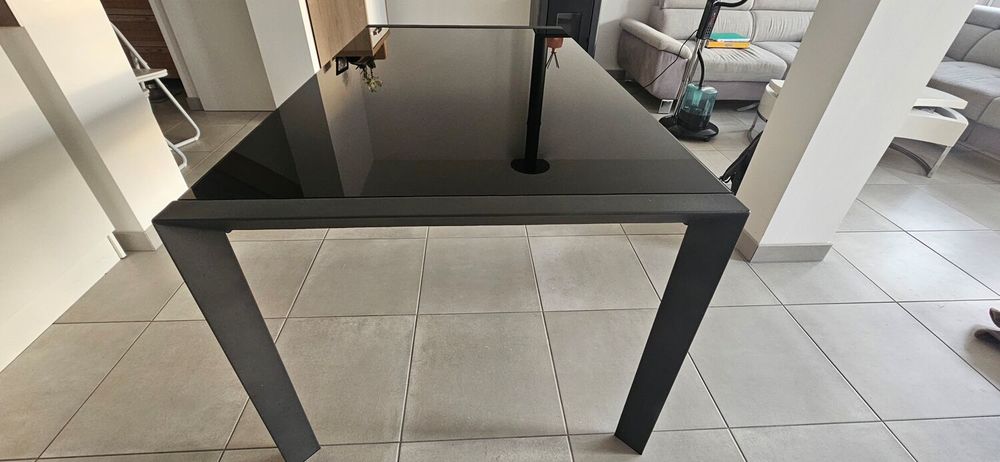 Titre : Table structure acier et plateau verre
? Meubles